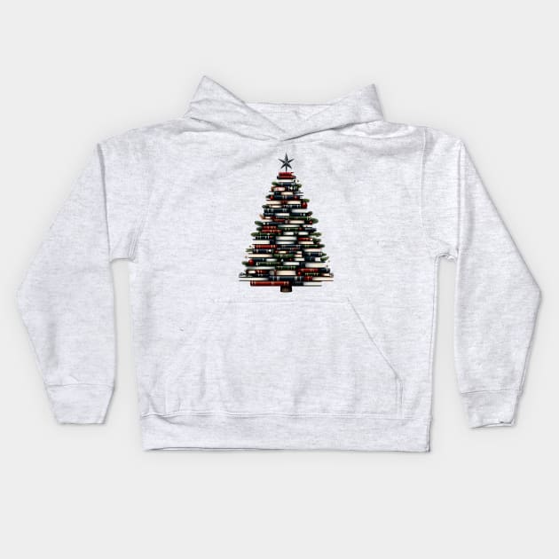 Book Christmas Tree Kids Hoodie by OddHouse